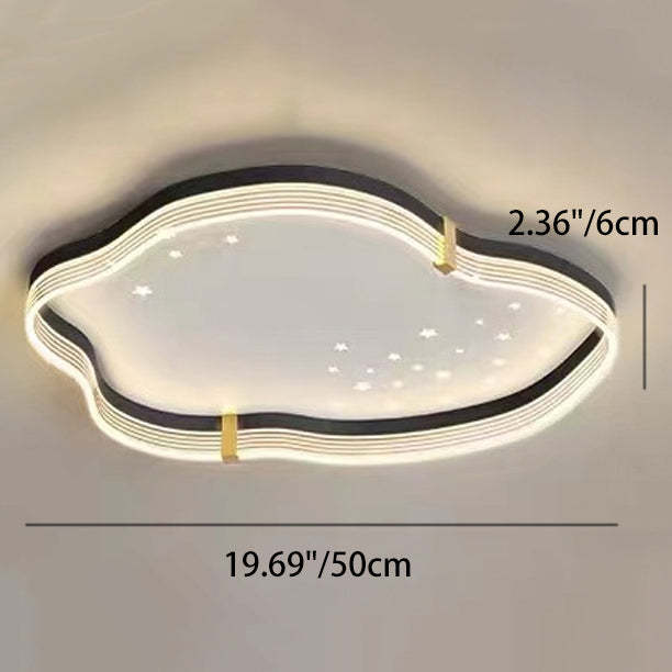 Iron Acrylic Cloud Star LED Flush Ceiling Light