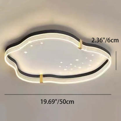 Iron Acrylic Cloud Star LED Flush Ceiling Light