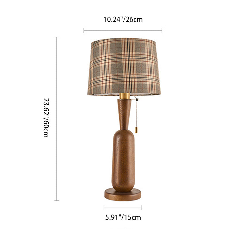Traditional Colonial Plaid Column Table Lamp — B / 110V-120V For US/CA