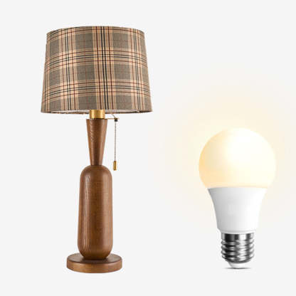 Traditional Colonial Plaid Column Table Lamp