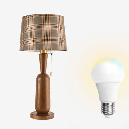 Traditional Colonial Plaid Column Table Lamp