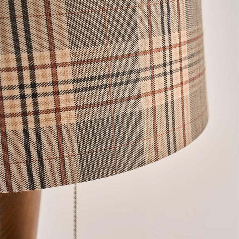 Traditional Colonial Plaid Column Table Lamp