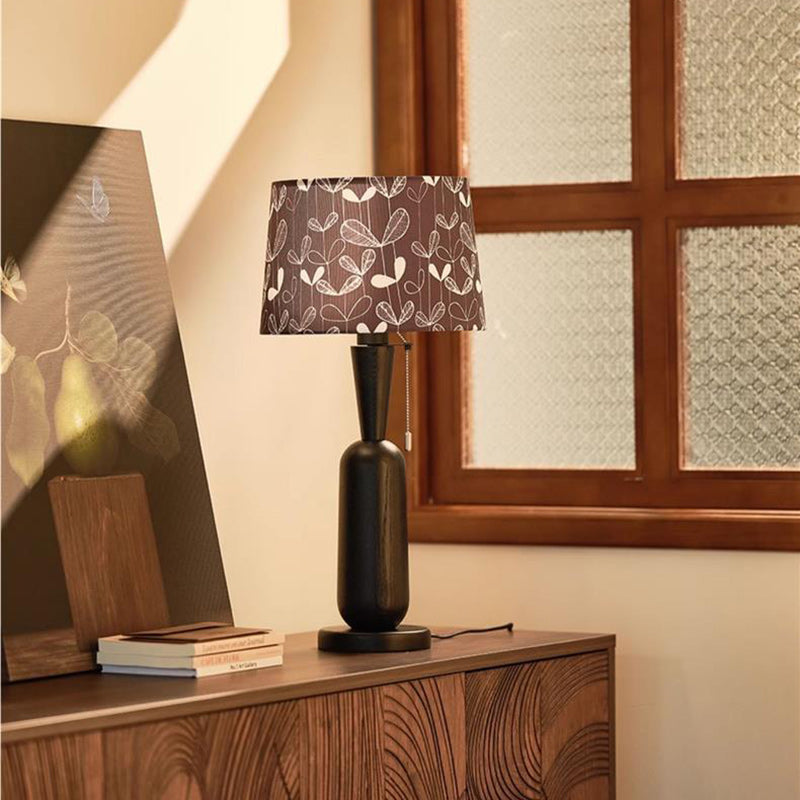 Traditional Colonial Plaid Column Table Lamp