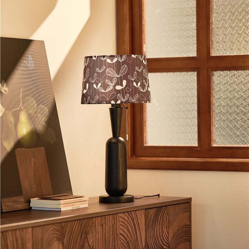 Traditional Colonial Plaid Column Table Lamp