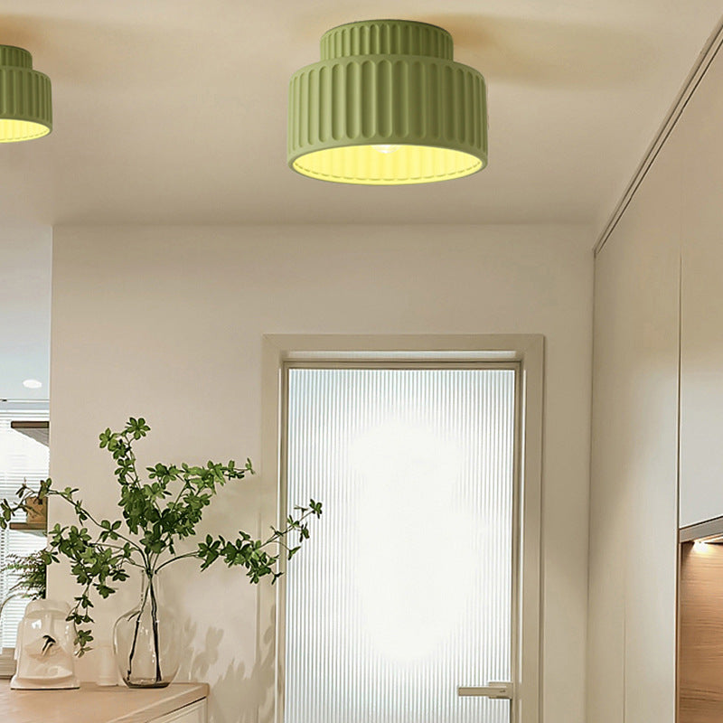Scandinavian Fluted Resin 1-Light Ceiling Light