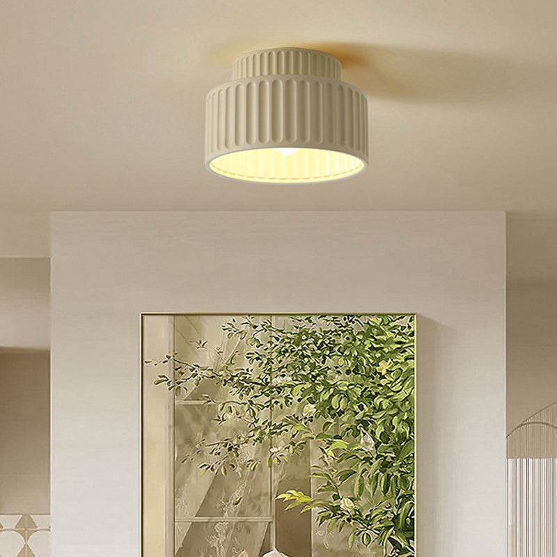 Scandinavian Fluted Resin 1-Light Ceiling Light