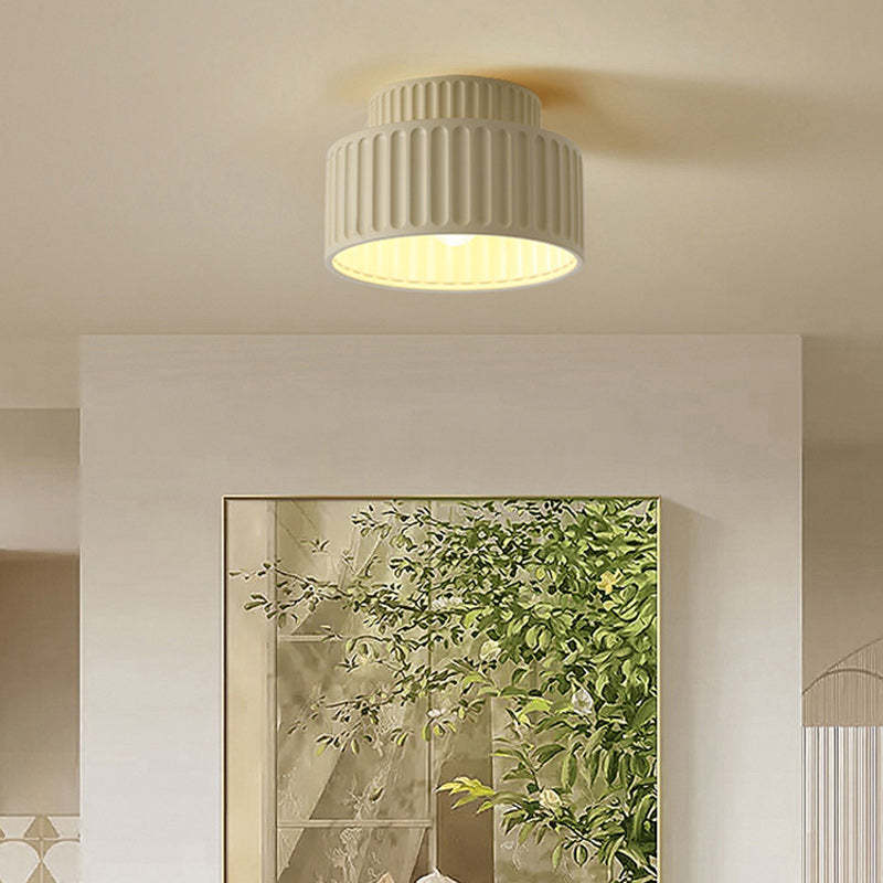 Scandinavian Fluted Resin 1-Light Ceiling Light