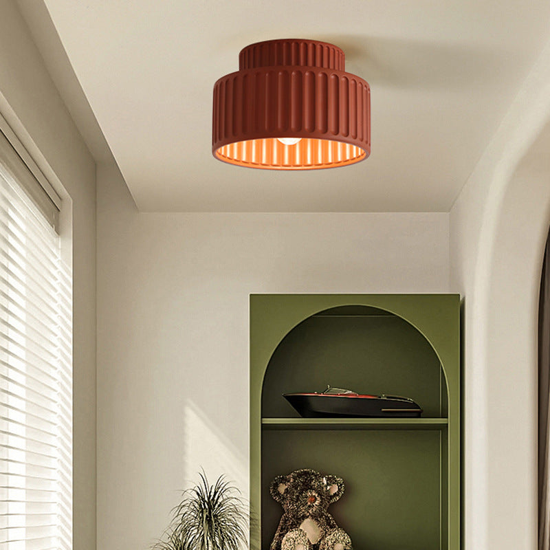 Scandinavian Fluted Resin 1-Light Ceiling Light