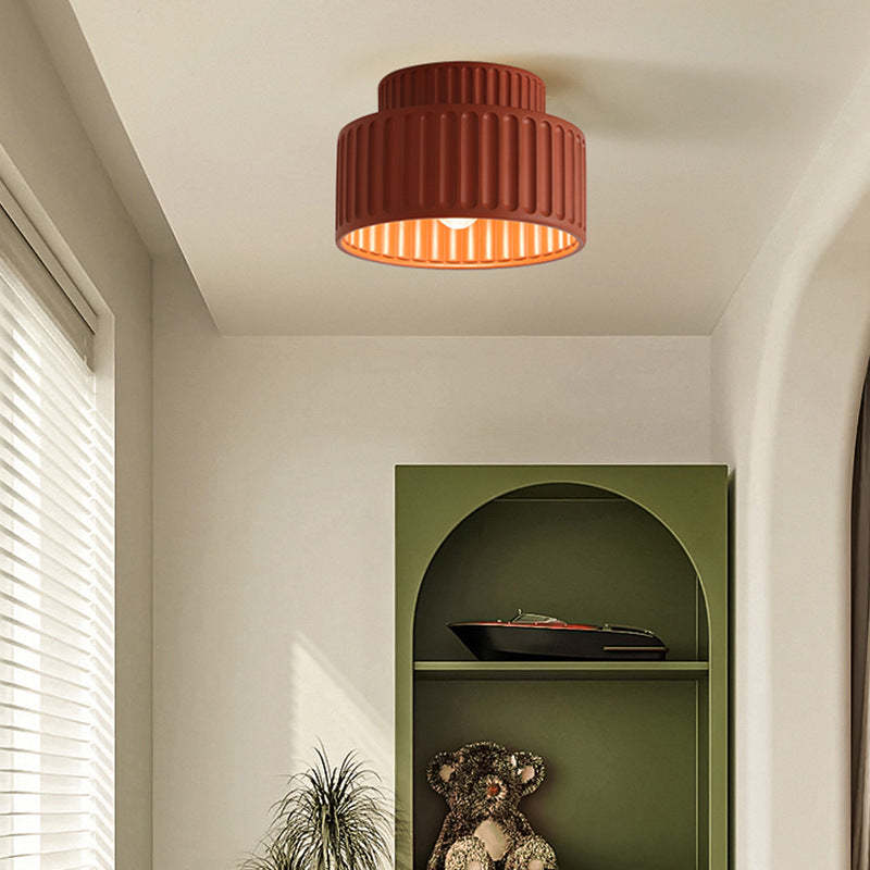 Scandinavian Fluted Resin 1-Light Ceiling Light