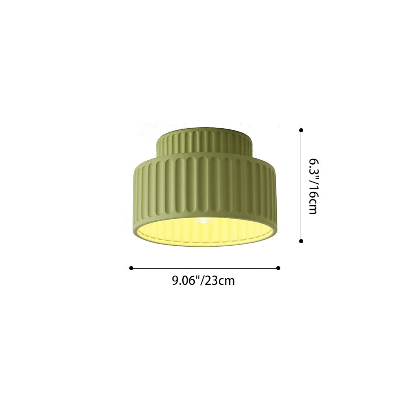 Scandinavian Fluted Resin 1-Light Ceiling Light