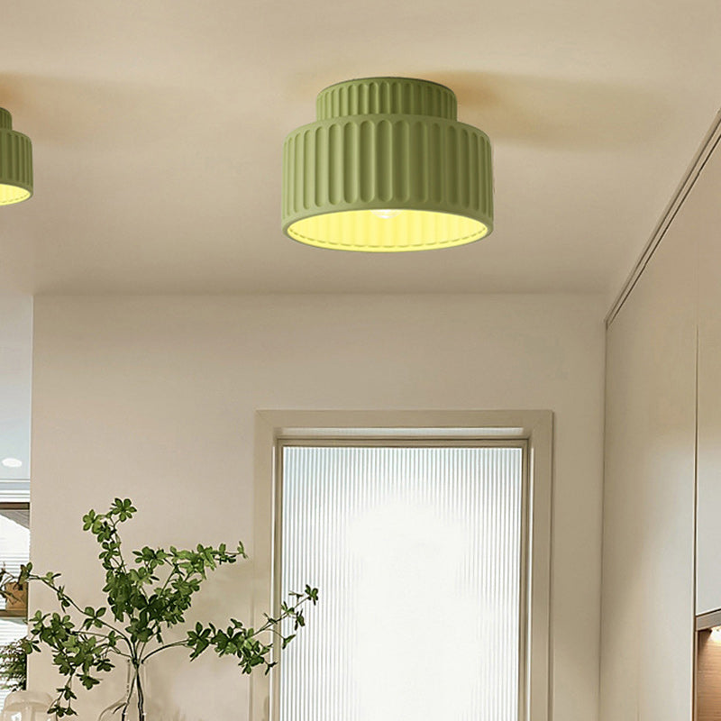 Scandinavian Fluted Resin 1-Light Ceiling Light