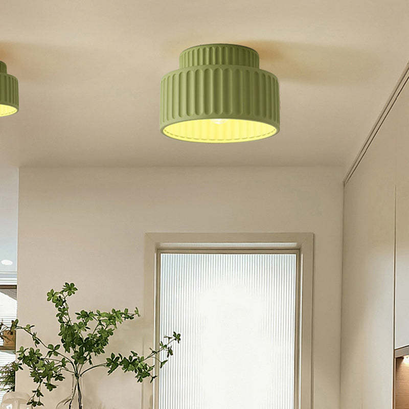 Scandinavian Fluted Resin 1-Light Ceiling Light