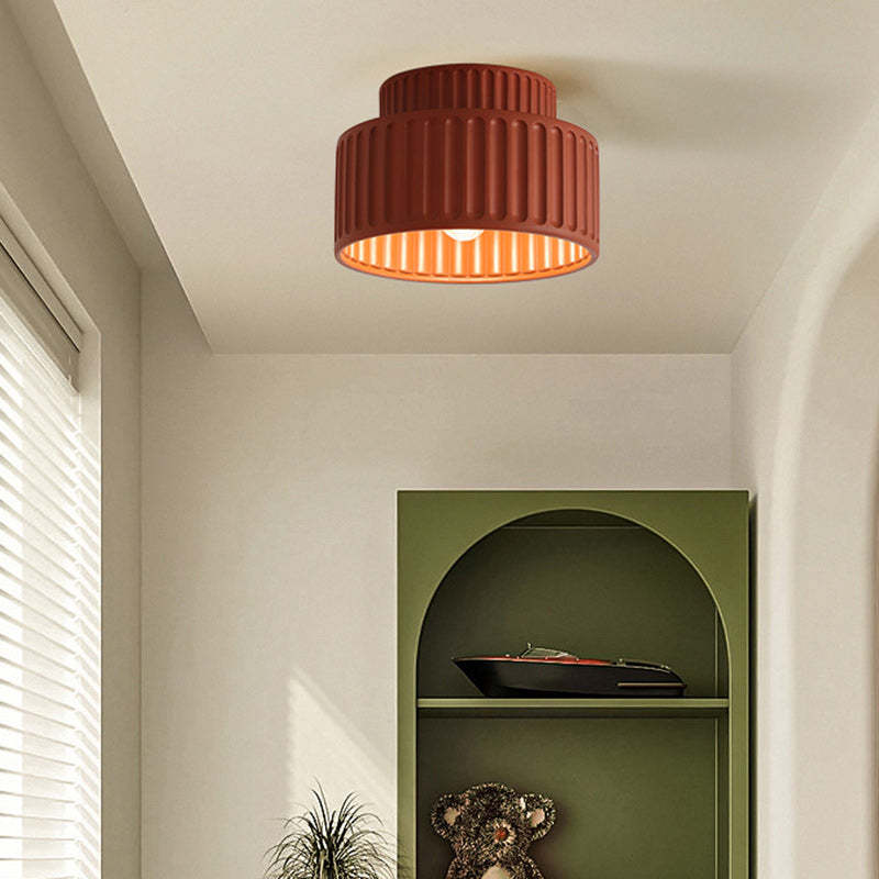 Scandinavian Fluted Resin 1-Light Ceiling Light
