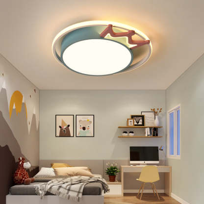 Nordic Crown Iron Acrylic Round LED Flush Mount Light