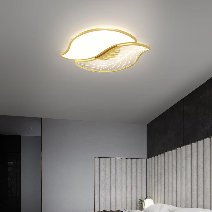 Contemporary Leaves Iron Acrylic LED Flush Mount Light