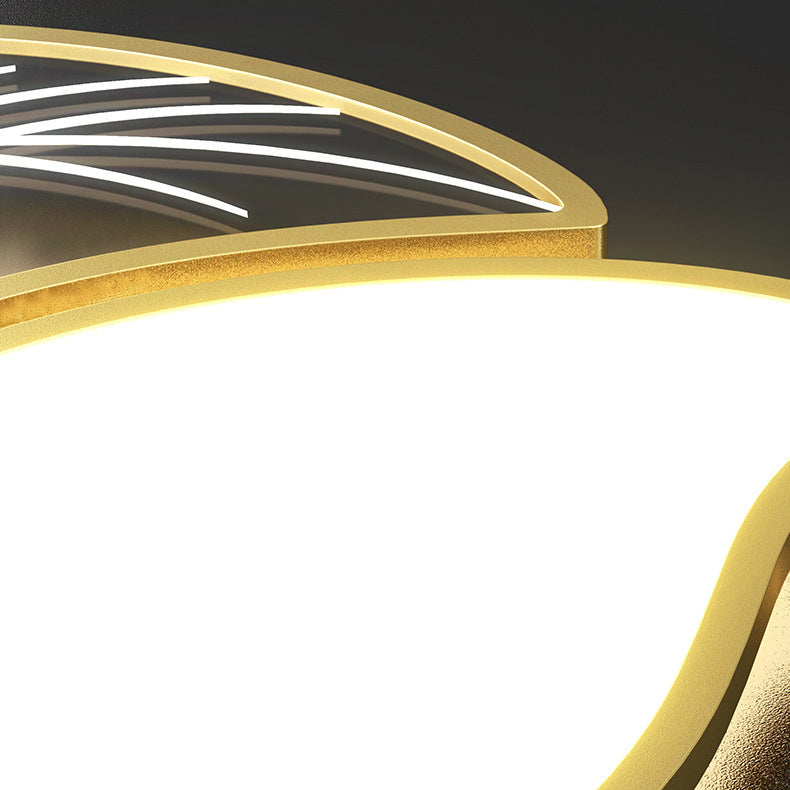 Contemporary Leaves Iron Acrylic LED Flush Mount Light