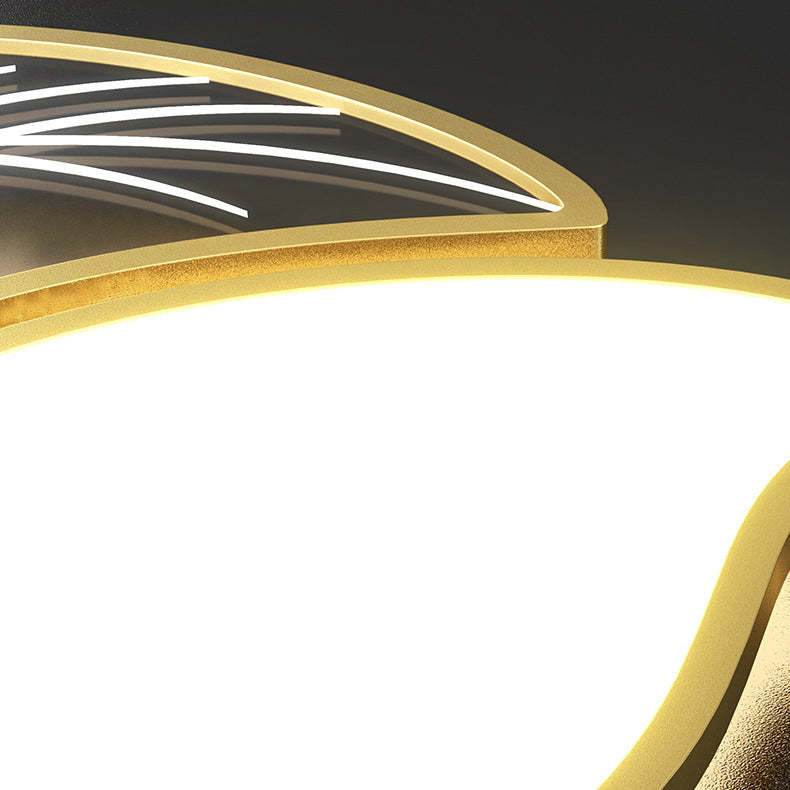 Contemporary Leaves Iron Acrylic LED Flush Mount Light
