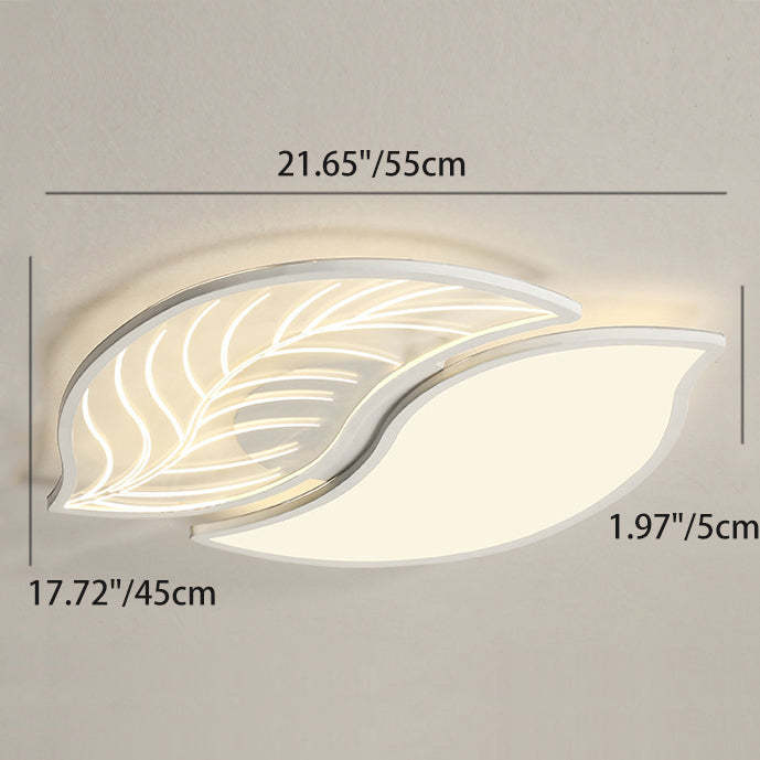 Contemporary Leaves Iron Acrylic LED Flush Mount Light