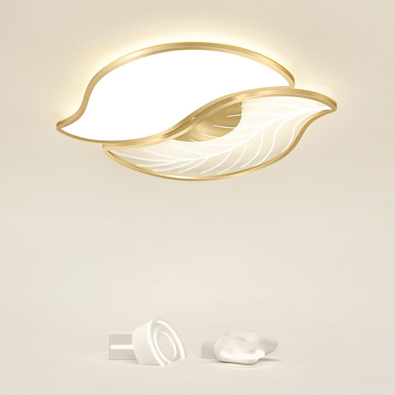 Contemporary Leaves Iron Acrylic LED Flush Mount Light