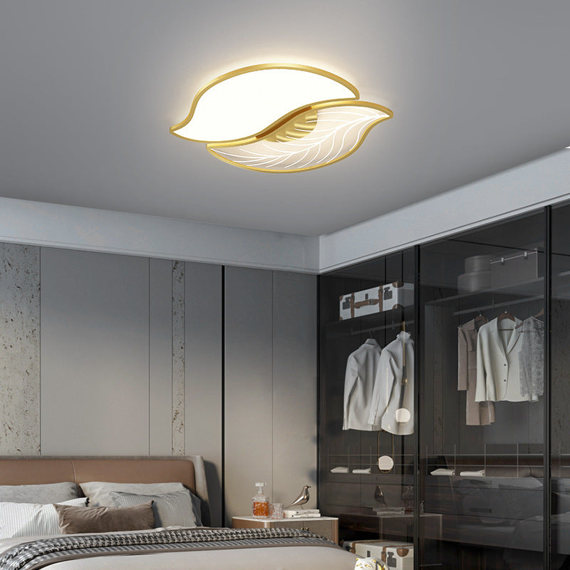 Contemporary Leaves Iron Acrylic LED Flush Mount Light