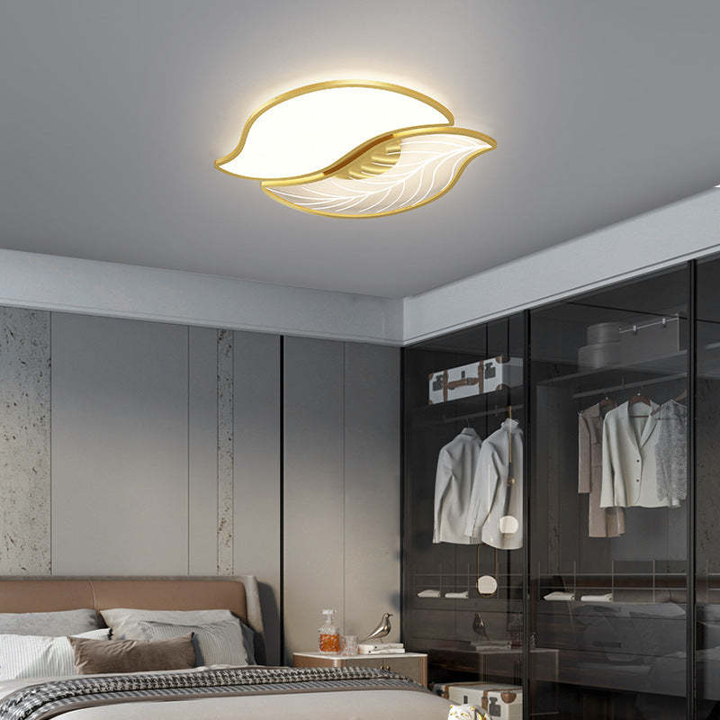 Contemporary Leaves Iron Acrylic LED Flush Mount Light