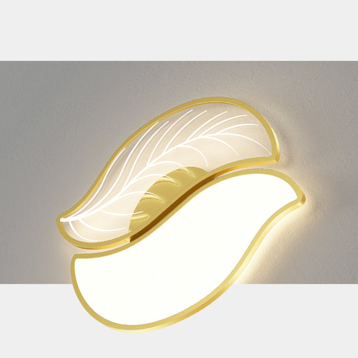 Contemporary Leaves Iron Acrylic LED Flush Mount Light
