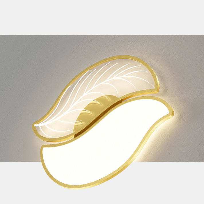 Contemporary Leaves Iron Acrylic LED Flush Mount Light