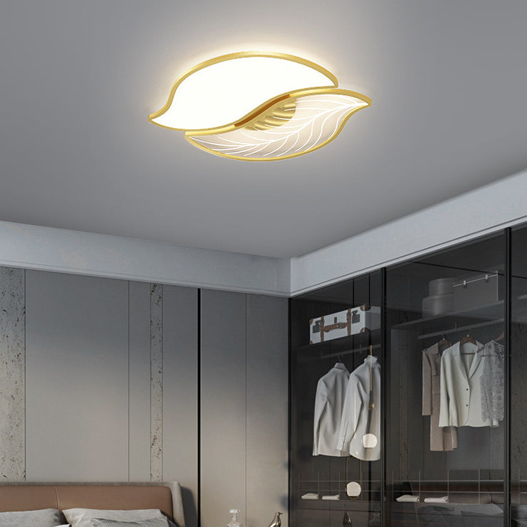 Contemporary Leaves Iron Acrylic LED Flush Mount Light