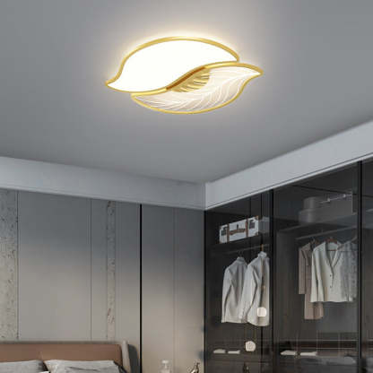 Contemporary Leaves Iron Acrylic LED Flush Mount Light