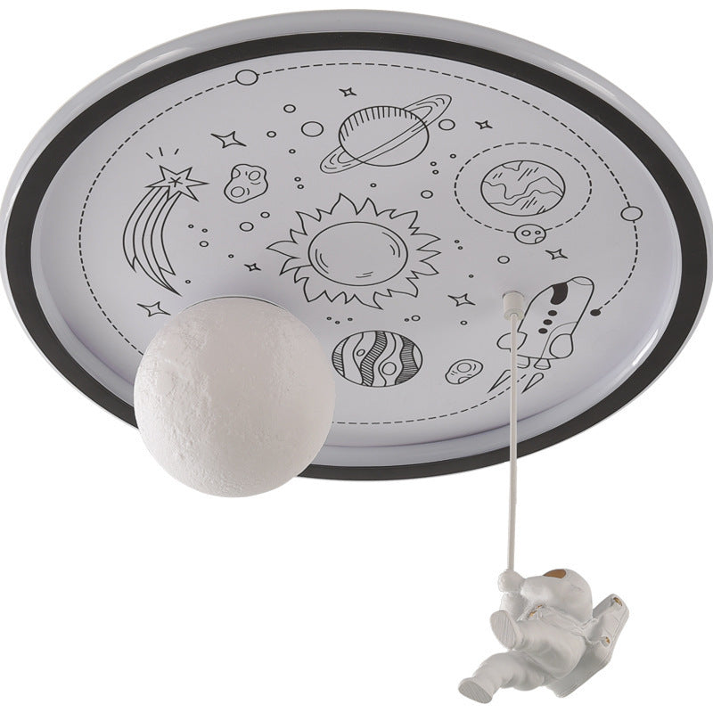 Resin Astronaut Planet Iron Acrylic LED Flush Ceiling Light