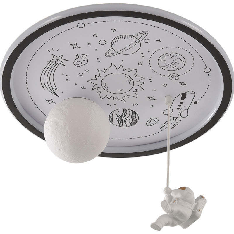 Resin Astronaut Planet Iron Acrylic LED Flush Ceiling Light