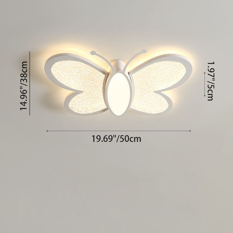 Contemporary Butterfly Iron Acrylic LED Flush Mount Light