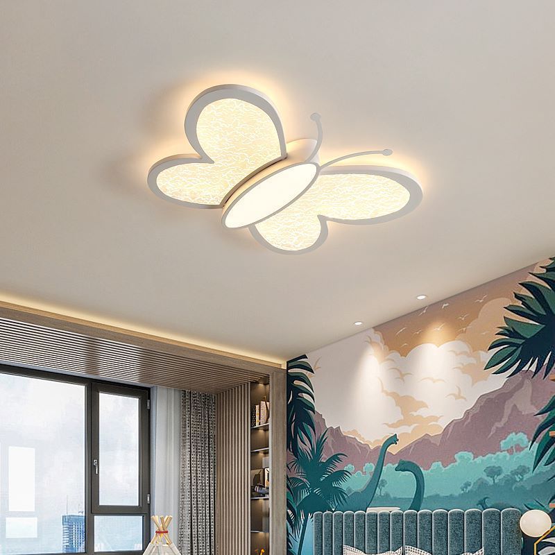 Contemporary Butterfly Iron Acrylic LED Flush Mount Light
