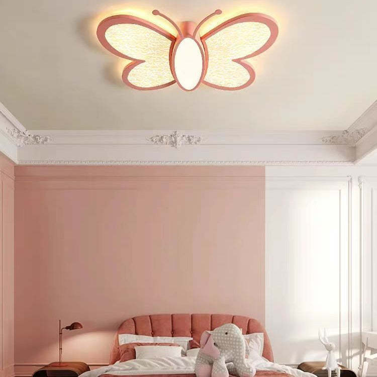 Contemporary Butterfly Iron Acrylic LED Flush Mount Light
