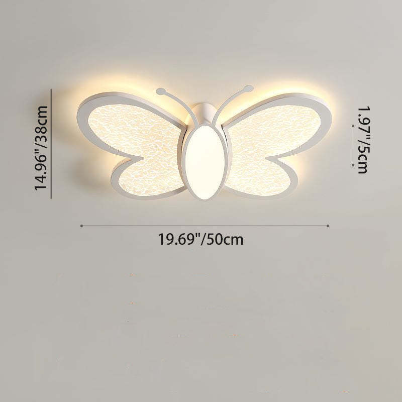 Contemporary Butterfly Iron Acrylic LED Flush Mount Light