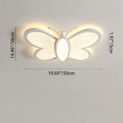 Contemporary Butterfly Iron Acrylic LED Flush Mount Light