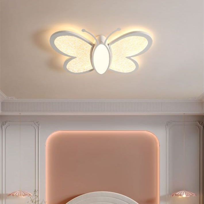 Contemporary Butterfly Iron Acrylic LED Flush Mount Light