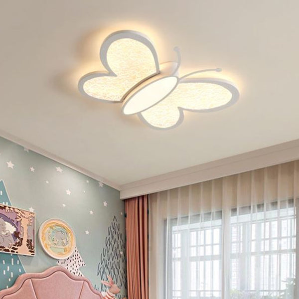 Contemporary Butterfly Iron Acrylic LED Flush Mount Light