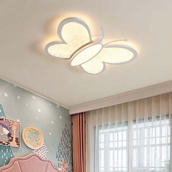 Contemporary Butterfly Iron Acrylic LED Flush Mount Light