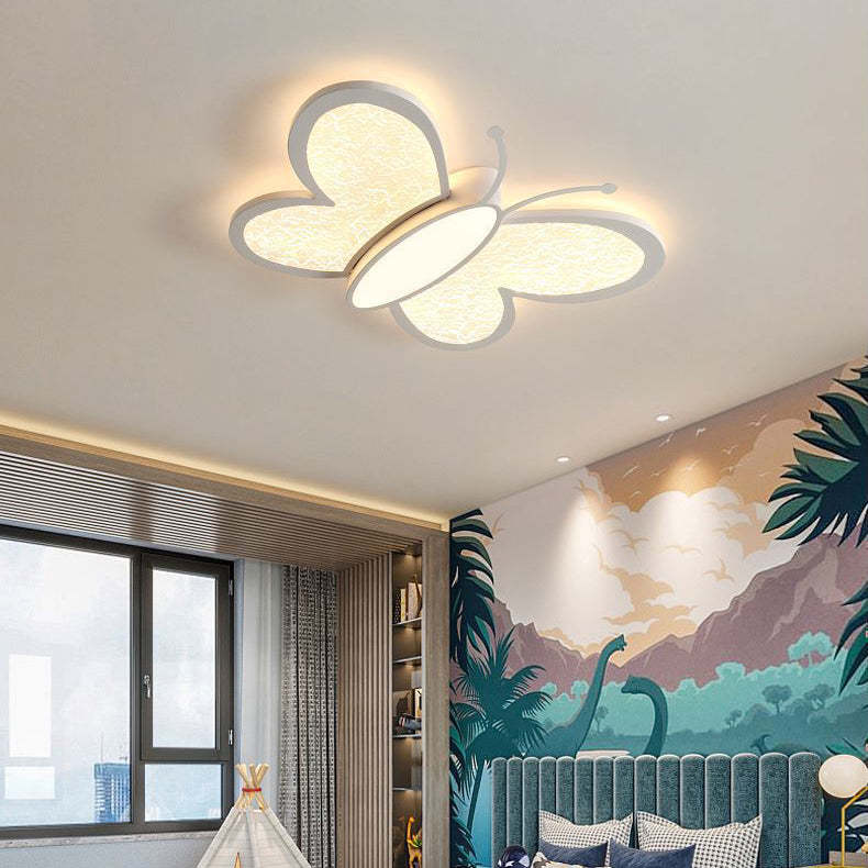Contemporary Butterfly Iron Acrylic LED Flush Mount Light