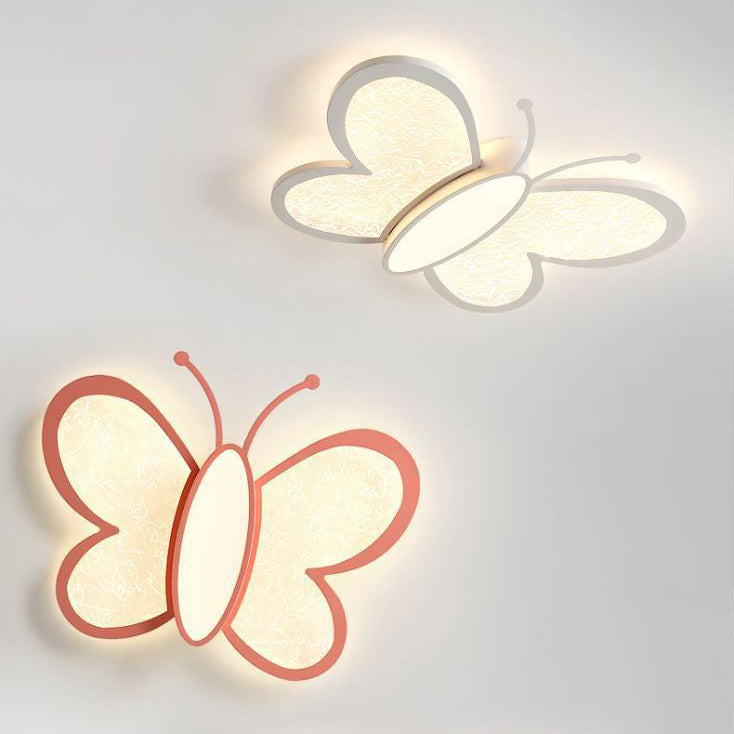 Contemporary Butterfly Iron Acrylic LED Flush Mount Light