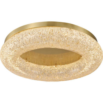 Gold Leaf Resin Copper Ring LED Flush Ceiling Light