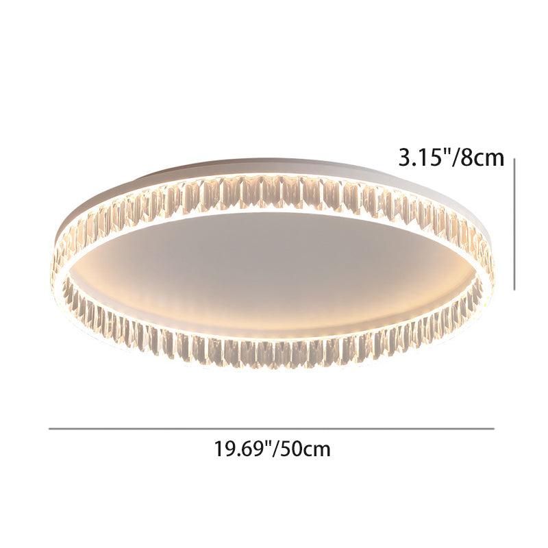 Iron Diamond-Cut PMMA Round LED Flush Ceiling Light