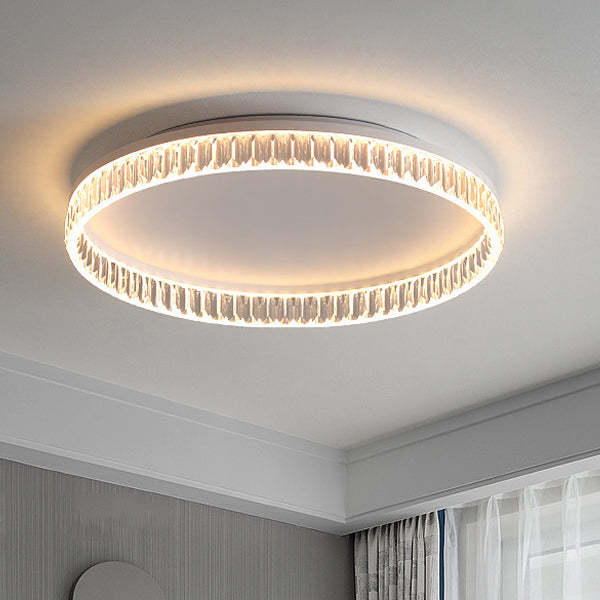 Iron Diamond-Cut PMMA Round LED Flush Ceiling Light