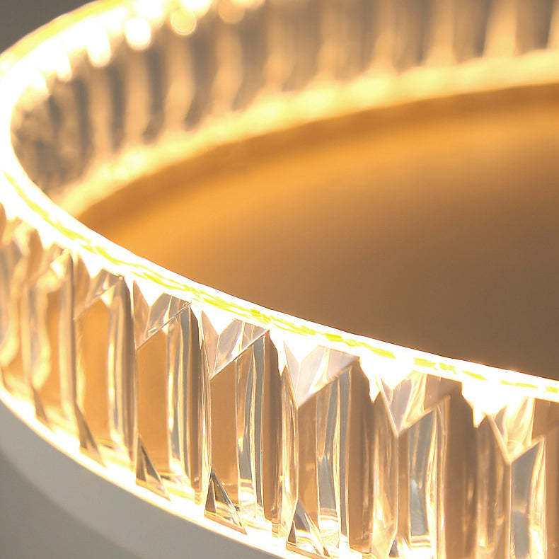 Iron Diamond-Cut PMMA Round LED Flush Ceiling Light
