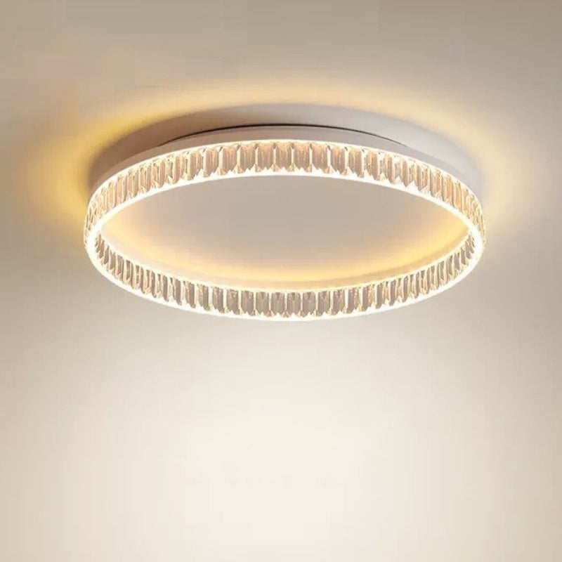 Iron Diamond-Cut PMMA Round LED Flush Ceiling Light