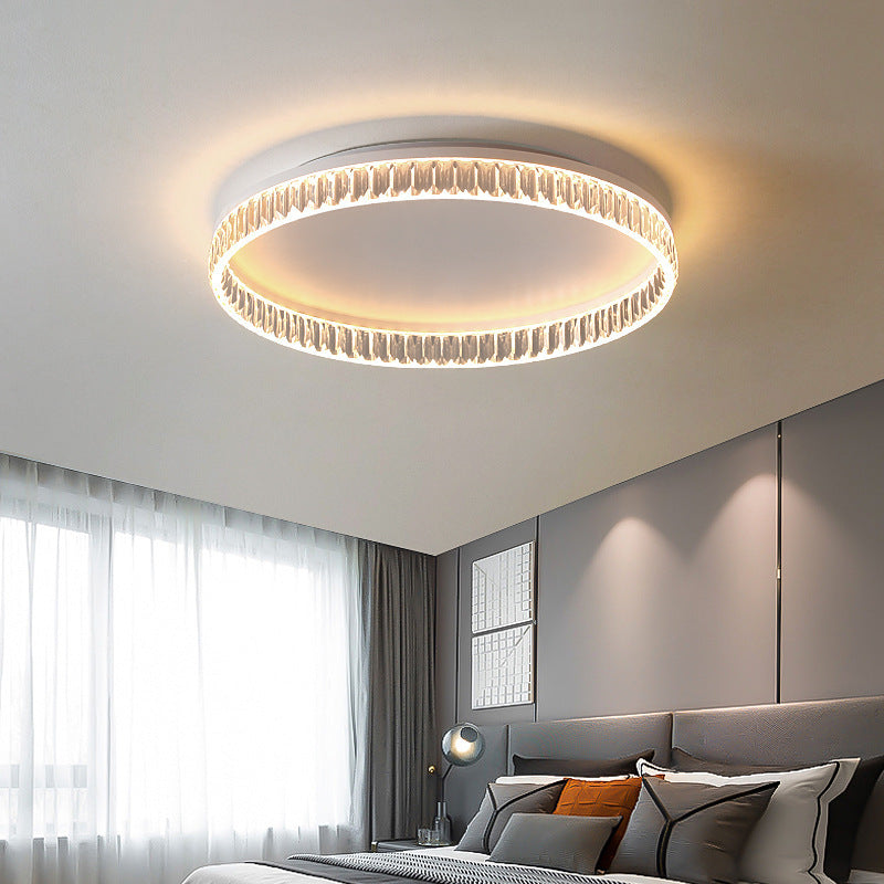 Iron Diamond-Cut PMMA Round LED Flush Ceiling Light