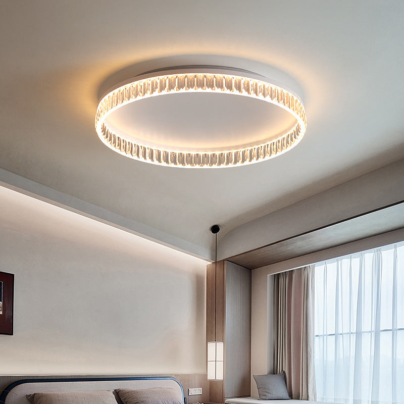 Iron Diamond-Cut PMMA Round LED Flush Ceiling Light