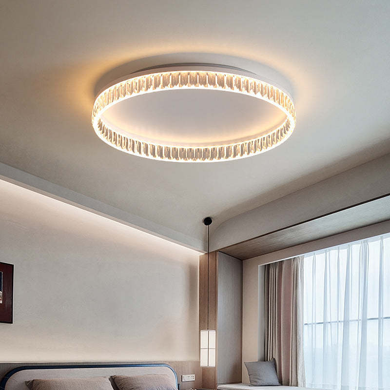 Iron Diamond-Cut PMMA Round LED Flush Ceiling Light