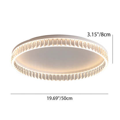 Iron Diamond-Cut PMMA Round LED Flush Ceiling Light